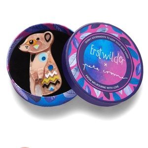 Erstwilder The Masterful Meerkat Animal Pete Cromer Designs Acrylic Brooch Pin